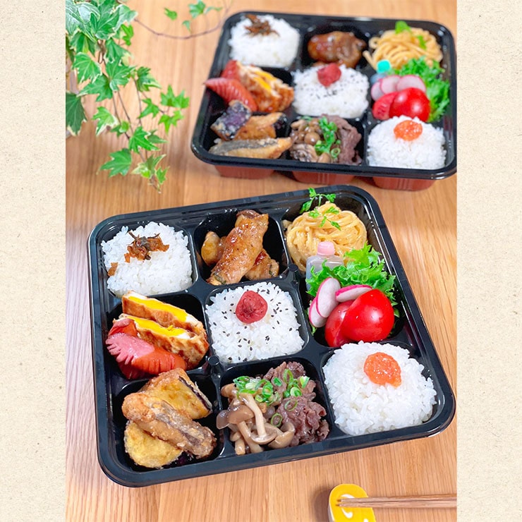 福岡県産食材を使用した夫の9仕切り弁当